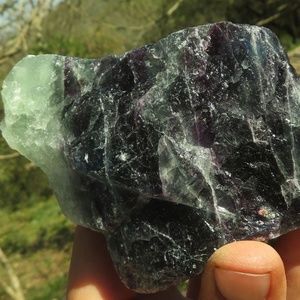 100% natural FLUORITE GREEN/PURPLE Rough piece
